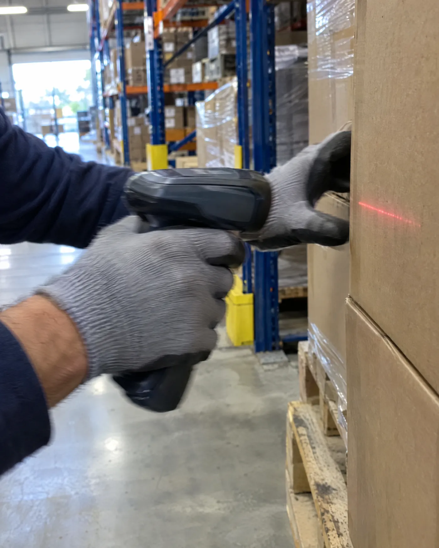 Scanning a carton barcode at receiving